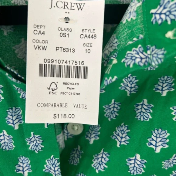 JCrew Factory Green Floral Dress - Picture 3 of 6